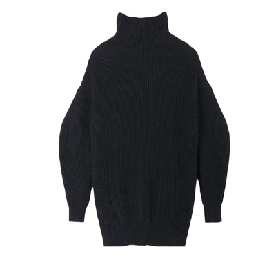 同款秋冬加厚宽松外穿黑色毛衣