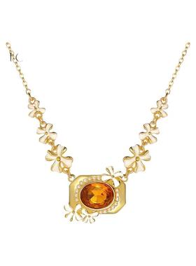 桂花珐琅宝石项链女款