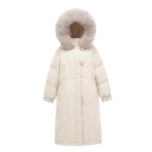 羽绒服女冬季中长款2025新款90白鸭绒高级感毛领加厚过膝保暖外套