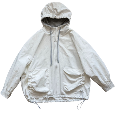 春季韩版连帽抽绳短款女外套