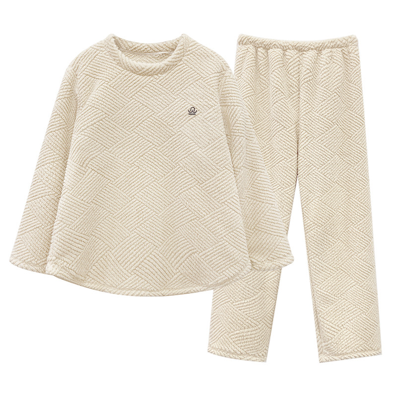 冬季新款加厚珊瑚绒睡衣女士春秋睡衣/家居服套装