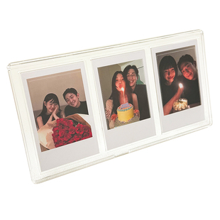 情侣结婚照片三宫格拍立得透明亚克力高级感相框空框diy相册摆台