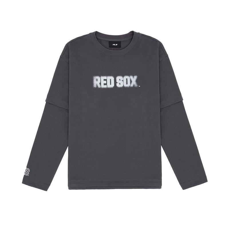 MLB官方 张凌赫同款复古圆领运动休闲拼接长袖T恤25秋季新款TSB08
