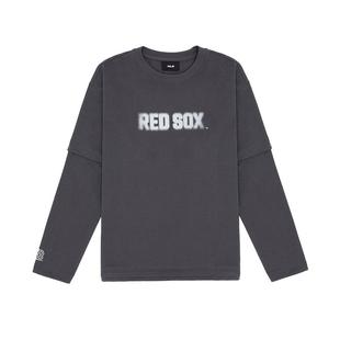 MLB官方 男女同款复古圆领运动休闲拼接长袖T恤春夏TSB08