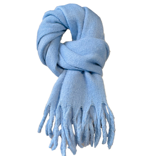 2025新款白色马海毛围巾女秋冬季毛绒加厚保暖韩系氛围感学生围脖