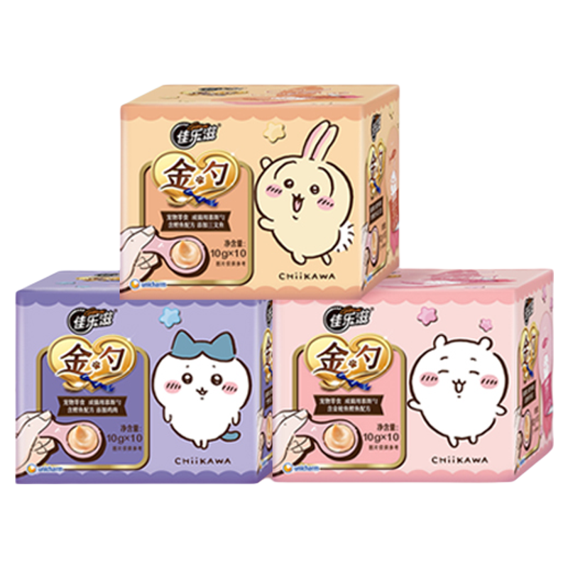 【交个朋友】 CHIIKAW&佳乐滋金勺慕斯猫条三文鱼鸡肉猫咪零食