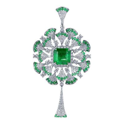 米莱珠宝祖母绿宝石吊坠女