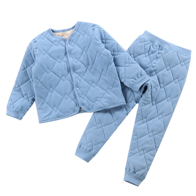 蚕丝羊毛加厚棉袄校服神器儿童保暖上衣秋冬男童女童三层夹棉内衣