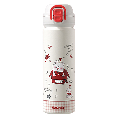 hoomey儿童保温杯学生上学双饮杯