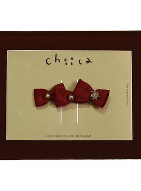 新色Chiica SS26新年款女宝原创手工侧边发饰发夹发绳百搭甜美
