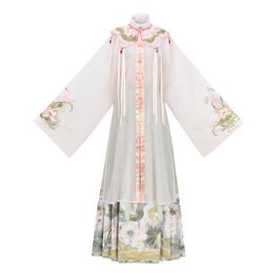 花朝记｜荷塘晚晚｜明制汉服竖领对襟长衫织金妆花马面裙绣花云肩