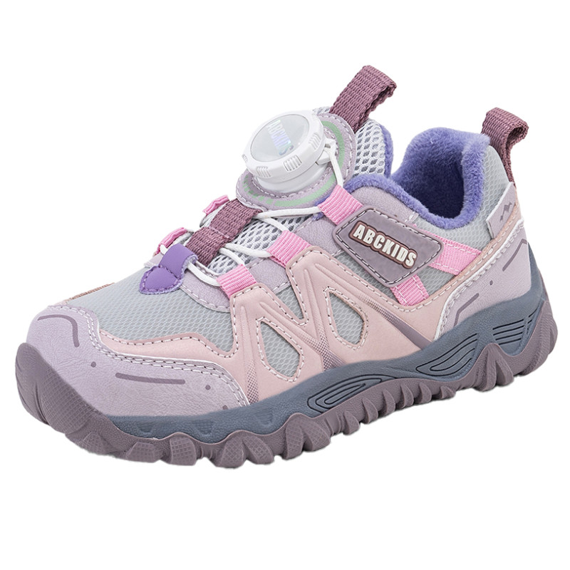 abckids儿童加绒旋转扣登山鞋