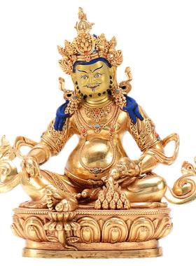 铜鎏金雕花摆件黄财神