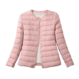 轻薄圆领加肥加大码羽绒服女胖mm200斤无领羽绒内胆超轻便超薄款