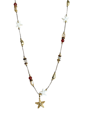 nicedream海星天然石绳编长项链