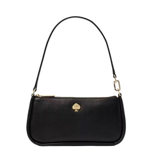 Kate spade质感荔枝纹麻将包手拿手腕包金色桃心腋下包轻便遛弯KS