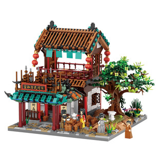 俐智LOZ小颗粒积木清明上河图脚店欢门中华街景建构拼插古风礼物