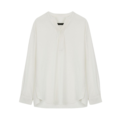 韩版长袖衬衫无领帅气