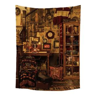 哈利波特魔法屋竖版背景布复古挂布卧室客厅墙壁遮丑布直播装饰布