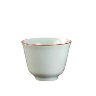 星芸陶瓷主人杯不开片汝窑茶杯单个6只装功夫茶杯天青色杯子茶具