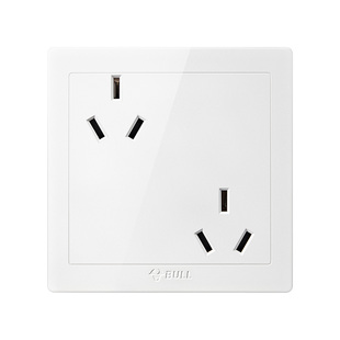 公牛六孔插座86型斜6孔插座面板两个双三孔插座10a16a一体大功率