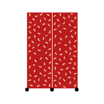 okay新年花生门帘新年喜庆遮挡帘厨房防油烟半开卧室免打孔隔断帘