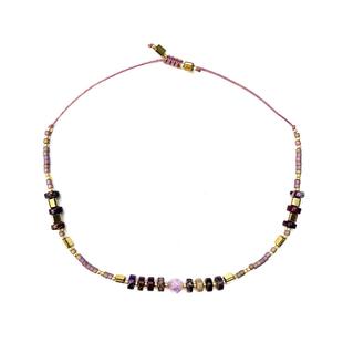 串珠紫水晶象征运气VIKIKO复古紫 细水晶手链女闺蜜礼物混搭