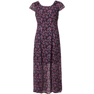 贝特如夏装短袖碎花长裙女洋气中年时尚妈妈雪纺连衣裙专柜正品YB