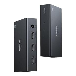 绿联hdmi分配器一分二同时显示4k高清2.0一拖二分线器电脑机顶盒连接显示器有线电视扩展音视频1进2出分频器