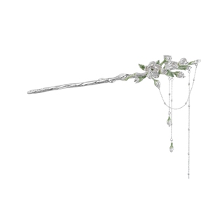 茉莉系列 原创设计镀银发簪高级感冷淡风小众新中式花朵流苏发饰