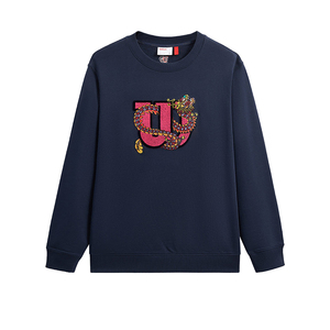 Wilson威尔胜官方24年春秋情侣套头运动卫衣百搭绣花亲肤针织长袖