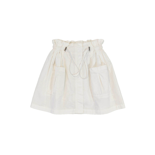 leomama女童半身裙夏装2026新款白色裙子儿童夏季纯棉短裙A字裙