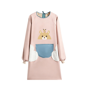 防水围裙厨房家用专用防油长袖2025新款网红可擦手女罩衣服腰做饭