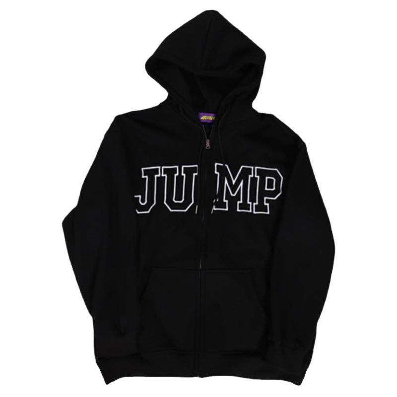 JUMP NEXT 国潮秋季情侣嘻哈三色大LOGO拉链开衫宽松休闲连帽卫衣