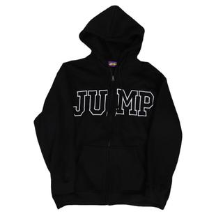 JUMP NEXT 国潮秋季情侣嘻哈三色大LOGO拉链开衫宽松休闲连帽卫衣