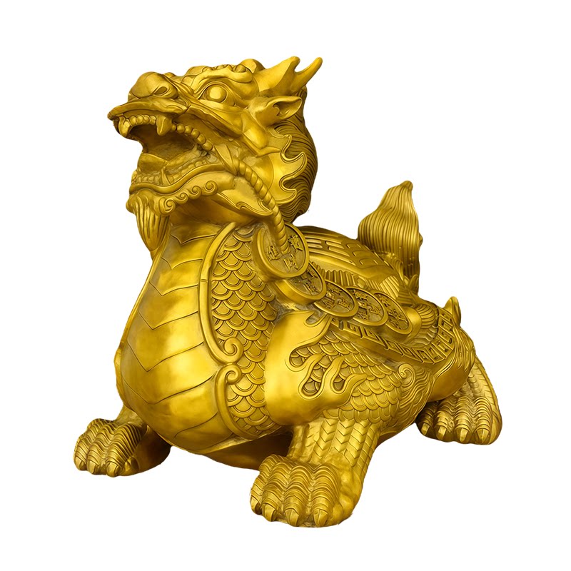 纯黄铜龙龟摆件铜八卦龙头龟
