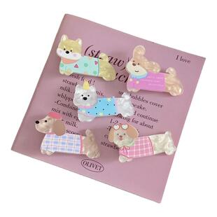 日系原创卡通小动物发夹兔子边夹可爱刘海夹顶夹后脑勺卡子女头饰