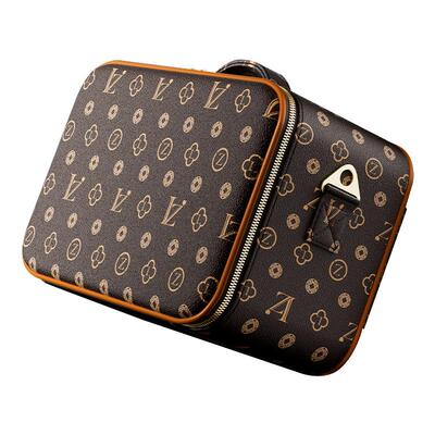 高端防水带镜子化妆箱女分区手提