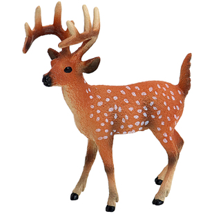 仿真动物梅花鹿模型玩具静态圣诞麋鹿塑胶实心摆件儿童认知礼物