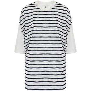 COCOBELLA设计感AB配趣味条纹天丝针织衫女休闲短袖T恤TS3207-3