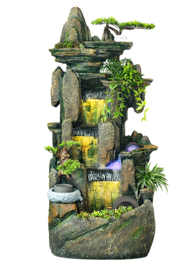 大型落地招财办公室阳台假山流水