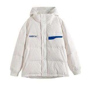 中长款白色连帽羽绒棉服女2025冬新款韩版宽松ins港风工装外套潮