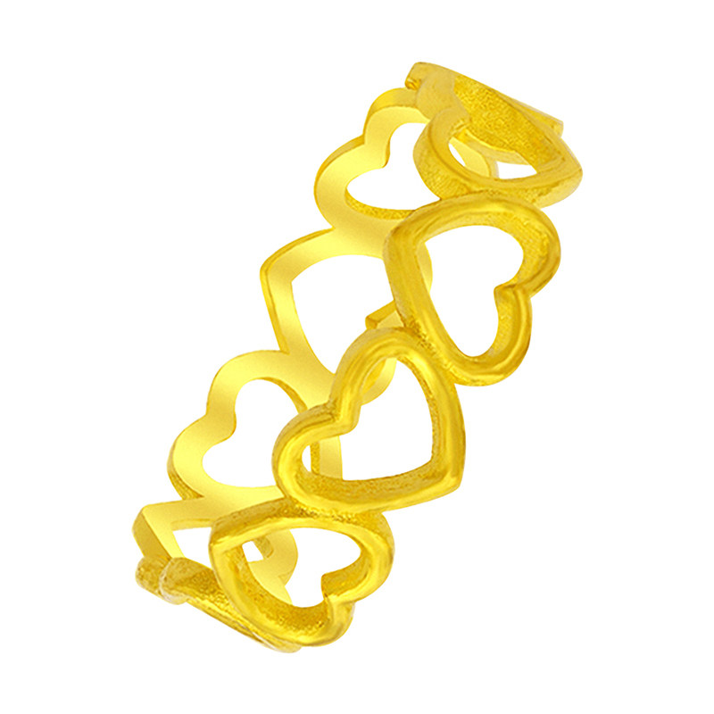 百利金·情人节礼物足金爱心戒指