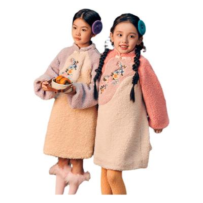 年衣童装女童旗袍裙连衣裙冬装演出服加绒加厚宝宝新中式裙子礼服