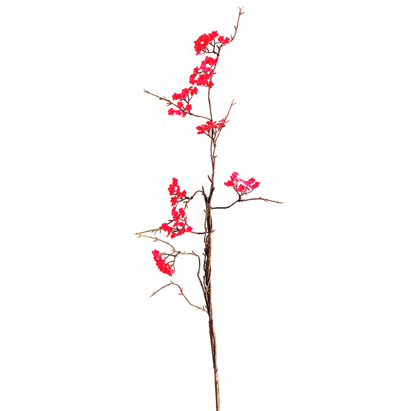 新中式绢花梅花枝插花装饰摆件