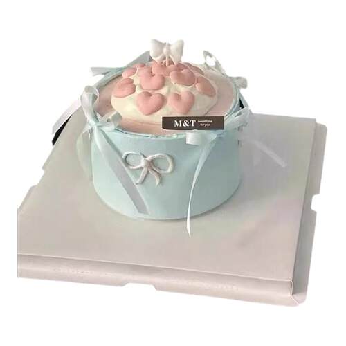 韩系ins简约风珠光白色蝴蝶结蜡烛蛋糕装饰丝带仙女生日爱心插件