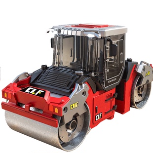 合金双钢压路机玩具儿童大号工程车模型仿真推土机双轮压土车男孩