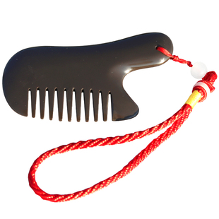 天然5A玄黄泗滨砭石梳子/短把梳子/多功能梳子小巧便于携带刮痧板