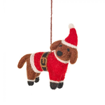 【节日合集】feltsogood英国正品圣诞挂件尼泊尔圣诞老人狗狗挂件