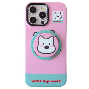 轻派趣味卡通动物头像磁吸支架适用苹果16promax手机壳iphone13新款15pro女款14日韩12个性创意情侣半包硬壳